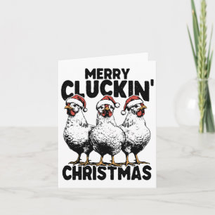 Carte Joyeux Cluckin Noël Drôle Lover de poulet Père Noë