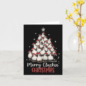 Carte Joyeux Cluckin Noël Drôle Poulets de Noël F (Fleur jaune)