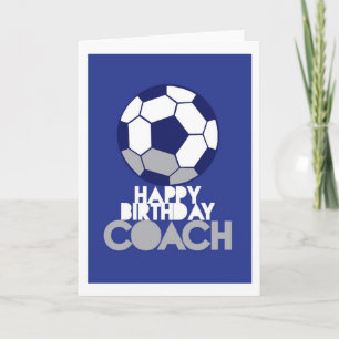 Carte Joyeux COACH d'anniversaire avec ballon de footbal