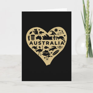Carte Joyeux Coeur d'amour pour la fête nationale austra