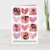Carte Joyeux Coeurs roses de Galentine & Photo (Devant)