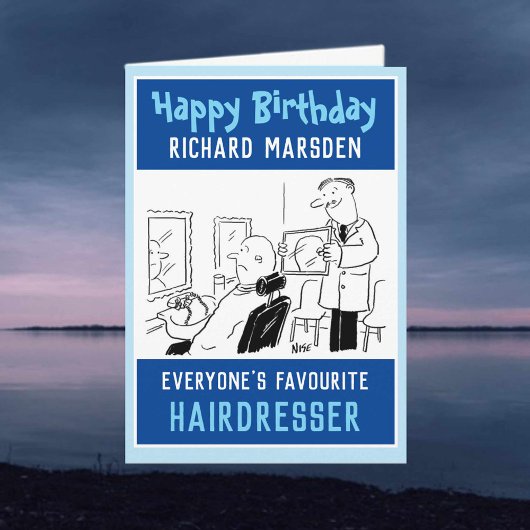 Carte Joyeux coiffeur d'anniversaire ou barbier