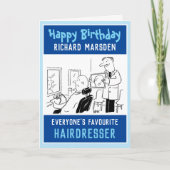 Carte Joyeux coiffeur d'anniversaire ou barbier (Devant)