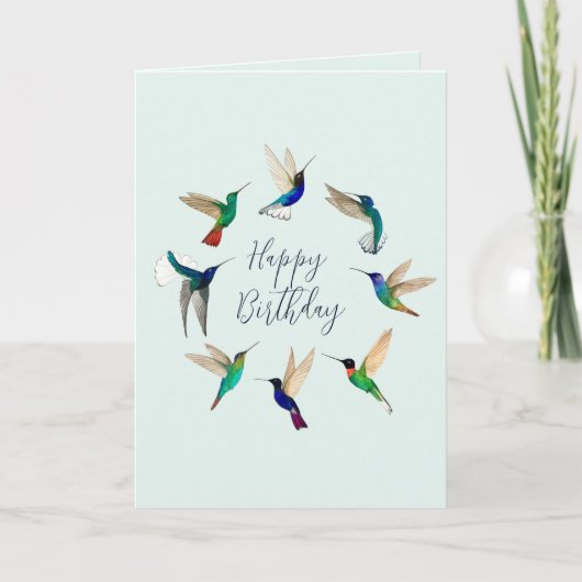Carte Joyeux colibri d'anniversaire (Devant)