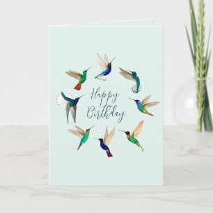 Carte Joyeux colibri d'anniversaire