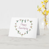 Carte Joyeux colibri d'anniversaire (Fleur jaune)