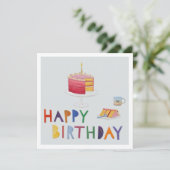 Carte Joyeux Collage de gâteau d'anniversaire (Debout devant)