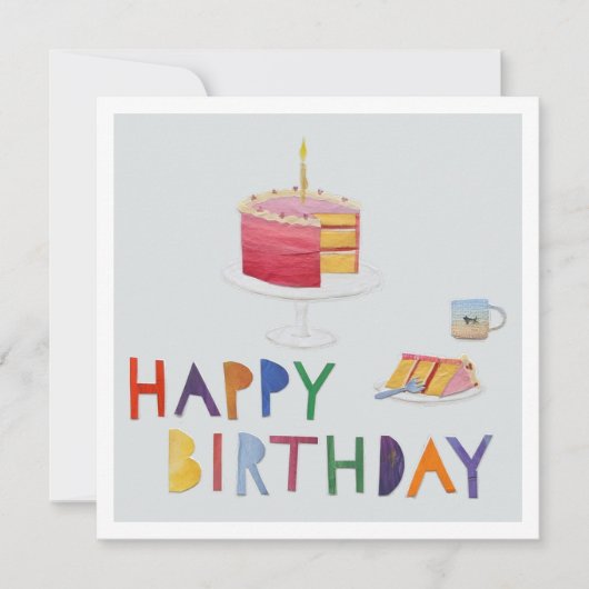 Carte Joyeux Collage de gâteau d'anniversaire (Devant)