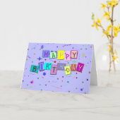 Carte Joyeux Confetti anniversaire (Fleur jaune)
