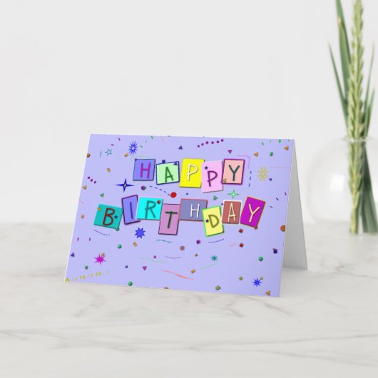 Carte Joyeux Confetti anniversaire (Devant)