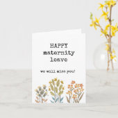 Carte Joyeux Congé De Maternité, Nous Vous Manquerons (Fleur jaune)