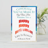 Carte Joyeux Congrès de retraite et nom - (Debout devant)