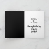Carte Joyeux conseil d'anniversaire ne grandir pas frère (Intérieur)