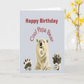 Carte Joyeux Cool d'anniversaire Papa Bear Blank à l'int (Fleur jaune)