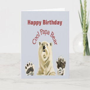Carte Joyeux Cool d'anniversaire Papa Bear Blank à l'int