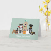 Carte Joyeux Costumes Éffrayants pour animaux de compagn (Fleur jaune)