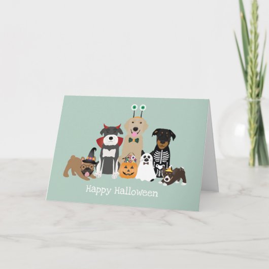 Carte Joyeux Costumes Éffrayants pour animaux de compagn (Devant)