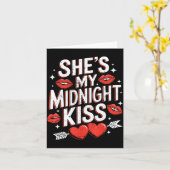 Carte Joyeux couples du Nouvel An Elle est mon baiser de (Fleur jaune)