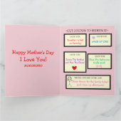 Carte Joyeux Coupons de la Fête des Mères à échanger- (Intérieur)