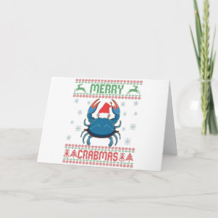 Carte Joyeux Crabe Noël Drôle Crabe Sweater de Noël Laid