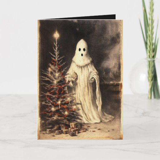 Carte Joyeux Creepmas Fantôme Ensorcelant Gothique Vinta (Devant)