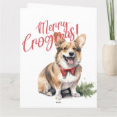 Carte Joyeux Crogmas Chiens de Noël Amoureux des animaux (Dos)
