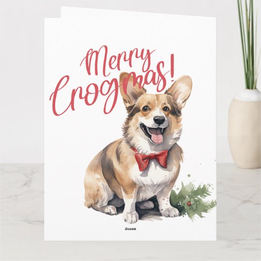 Carte Joyeux Crogmas Chiens de Noël Amoureux des animaux (Dos)