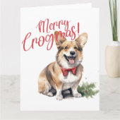 Carte Joyeux Crogmas Chiens de Noël Amoureux des animaux (Devant)