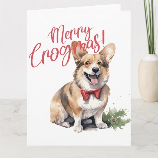 Carte Joyeux Crogmas Chiens de Noël Amoureux des animaux (Devant)