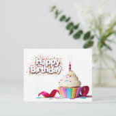 Carte Joyeux Cupcake d'anniversaire (Debout devant)