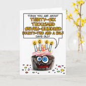 Carte Joyeux Cupcake d'anniversaire - 100 ans (Fleur jaune)