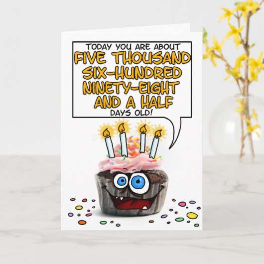 Carte Joyeux Cupcake d'anniversaire - 15 ans (Fleur jaune)