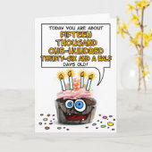 Carte Joyeux Cupcake d'anniversaire - 41 ans (Fleur jaune)