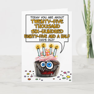 Carte Joyeux Cupcake d'anniversaire - 70 ans