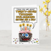 Carte Joyeux Cupcake d'anniversaire - 75 ans (Fleur jaune)