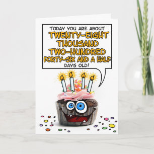 Carte Joyeux Cupcake d'anniversaire - 77 ans