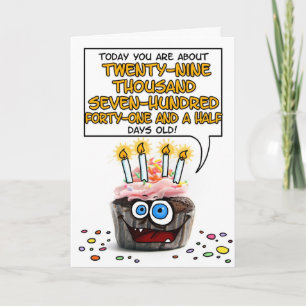 Carte Joyeux Cupcake d'anniversaire - 81 ans