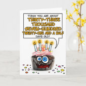 Carte Joyeux Cupcake d'anniversaire - 92 ans (Fleur jaune)