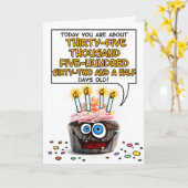 Carte Joyeux Cupcake d'anniversaire - 97 ans (Fleur jaune)