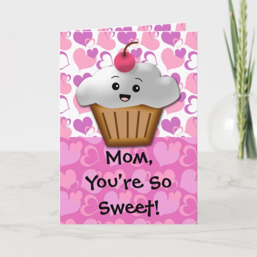 Carte Joyeux Cupcake Sweet Maman (Devant)