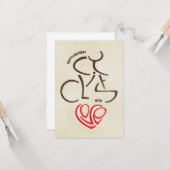 Carte Joyeux Cycliste D'Anniversaire Avec Amour (Devant/Arrière en situation)