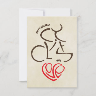 Carte Joyeux Cycliste D'Anniversaire Avec Amour