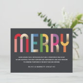 Carte Joyeux d'affaires photo de vacances colorée (Debout devant)