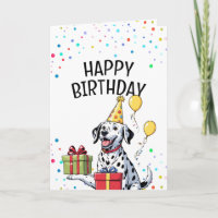 Joyeux Dalmatien avec Casquette du Parti Anniversa
