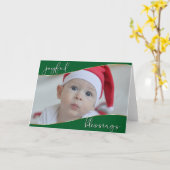 Carte Joyeux de Noël du bébé - PHOTO DE VOTRE BÉBÉ (Fleur jaune)