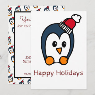 Carte Joyeux de vacances Penguin