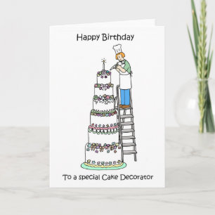 Carte Joyeux décorateur de gâteaux d'anniversaire