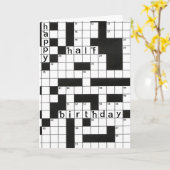 Carte joyeux demi-anniversaire mot croisé (Fleur jaune)