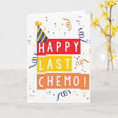 Carte Joyeux dernier Chemo ! (Fleur jaune)