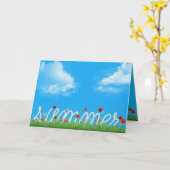 Carte joyeux design de corde d'été avec des pavots (Fleur jaune)